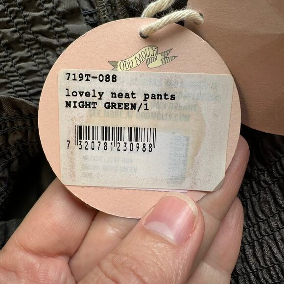 NWT Odd Molly Embroidered Pull On Wide Leg Pants Grey 1 or small - Picture 8 of 14